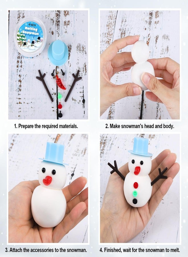 أنكو مجموعة أنيكو المكونة من 6 قطع من رجل الثلج الذائب لعيد الميلاد، مجموعة أدوات حرفية يمكنك صنعها بنفسك، مجموعة بناء وتزيين، ألعاب معجون رغوي، هدية للأطفال، لوازم حفلات الشتاء والعطلات - Image 3